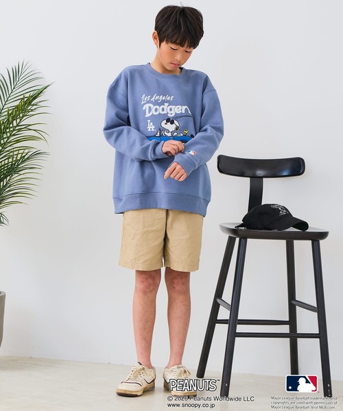 PEANUTS（ピーナッツ）の「【PEANUTS×MLB】オリジナルデザイン KIDS裏起毛トレーナー  キッズサイズ ヤンキース ドジャース カブス キャラクター（スウェット・キッズ・ブラック系その他3/ベージュ系その他3/グレー系その他/ベージュ系その他2/グレー系その他2/ブルー系その他・130cm/150cm/140cm/160cm）」の18枚目の写真