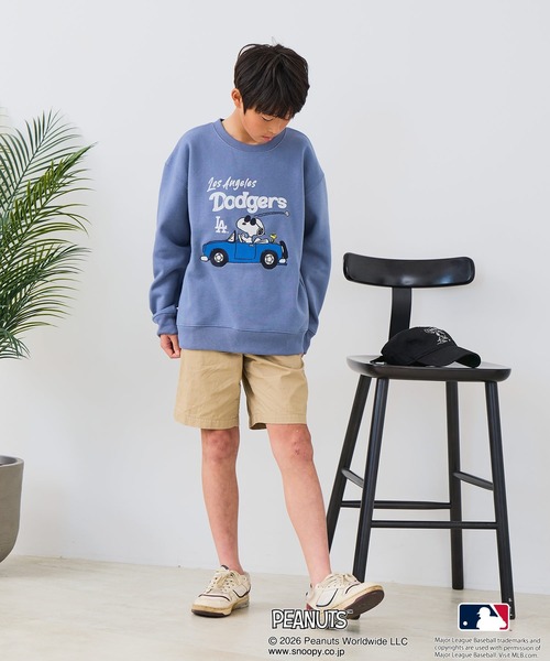 PEANUTS（ピーナッツ）の「【PEANUTS×MLB】オリジナルデザイン KIDS裏起毛トレーナー  キッズサイズ ヤンキース ドジャース カブス キャラクター（スウェット・キッズ・ブラック系その他3/ベージュ系その他3/グレー系その他/ベージュ系その他2/グレー系その他2/ブルー系その他・130cm/150cm/140cm/160cm）」の17枚目の写真