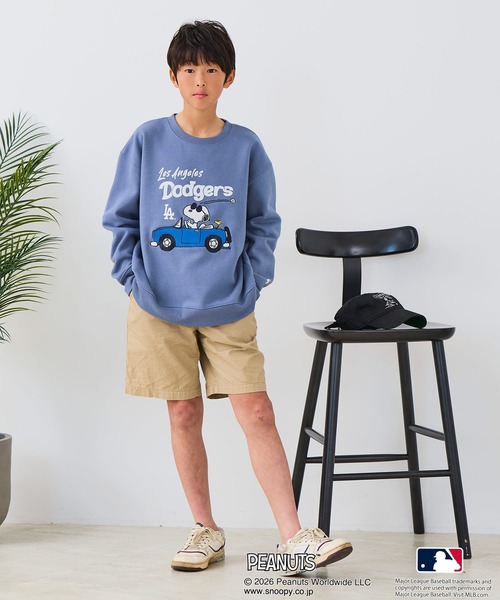 PEANUTS（ピーナッツ）の「【PEANUTS×MLB】オリジナルデザイン KIDS裏起毛トレーナー  キッズサイズ ヤンキース ドジャース カブス キャラクター（スウェット・キッズ・ブラック系その他3/ベージュ系その他3/グレー系その他/ベージュ系その他2/グレー系その他2/ブルー系その他・130cm/150cm/140cm/160cm）」の15枚目の写真