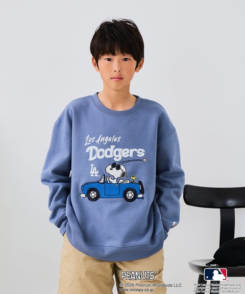 PEANUTS（ピーナッツ）の「【PEANUTS×MLB】オリジナルデザイン KIDS裏起毛トレーナー  キッズサイズ ヤンキース ドジャース カブス キャラクター（スウェット・キッズ・ブラック系その他3/ベージュ系その他3/グレー系その他/ベージュ系その他2/グレー系その他2/ブルー系その他・130cm/150cm/140cm/160cm）」の14枚目の写真