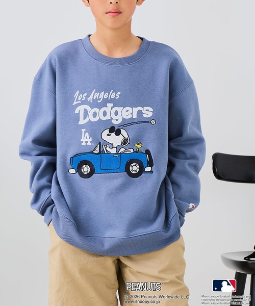 PEANUTS（ピーナッツ）の「【PEANUTS×MLB】オリジナルデザイン KIDS裏起毛トレーナー  キッズサイズ ヤンキース ドジャース カブス キャラクター（スウェット・キッズ・ブラック系その他3/ベージュ系その他3/グレー系その他/ベージュ系その他2/グレー系その他2/ブルー系その他・130cm/150cm/140cm/160cm）」の13枚目の写真
