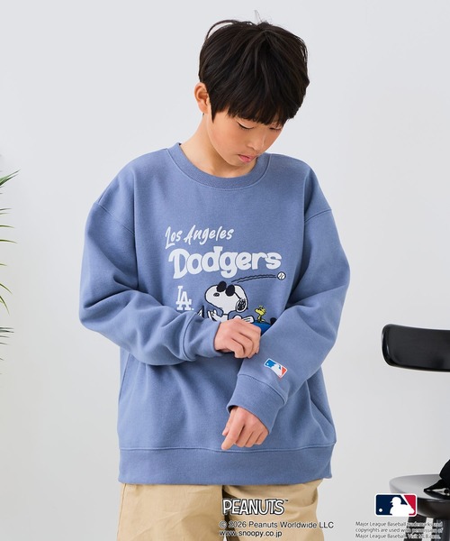 PEANUTS（ピーナッツ）の「【PEANUTS×MLB】オリジナルデザイン KIDS裏起毛トレーナー  キッズサイズ ヤンキース ドジャース カブス キャラクター（スウェット・キッズ・ブラック系その他3/ベージュ系その他3/グレー系その他/ベージュ系その他2/グレー系その他2/ブルー系その他・130cm/150cm/140cm/160cm）」の12枚目の写真