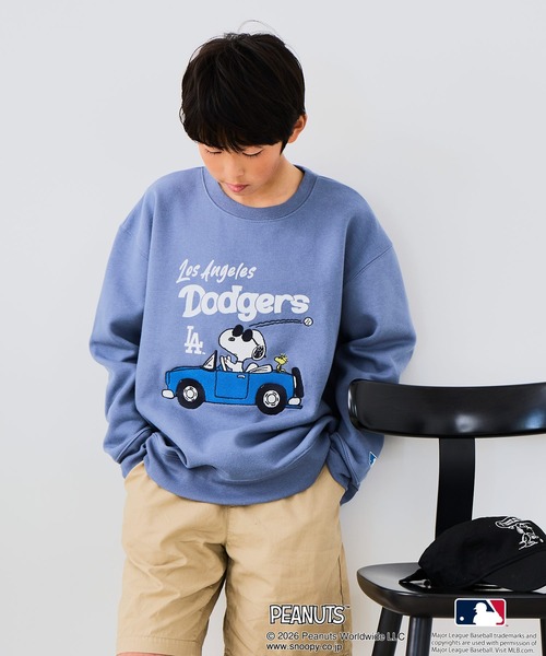 PEANUTS（ピーナッツ）の「【PEANUTS×MLB】オリジナルデザイン KIDS裏起毛トレーナー  キッズサイズ ヤンキース ドジャース カブス キャラクター（スウェット・キッズ・ブラック系その他3/ベージュ系その他3/グレー系その他/ベージュ系その他2/グレー系その他2/ブルー系その他・130cm/150cm/140cm/160cm）」の11枚目の写真