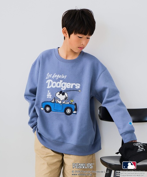 PEANUTS（ピーナッツ）の「【PEANUTS×MLB】オリジナルデザイン KIDS裏起毛トレーナー  キッズサイズ ヤンキース ドジャース カブス キャラクター（スウェット・キッズ・ブラック系その他3/ベージュ系その他3/グレー系その他/ベージュ系その他2/グレー系その他2/ブルー系その他・130cm/150cm/140cm/160cm）」の10枚目の写真