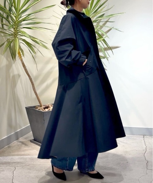 LE PHIL(ルフィル)の「◆ボンディングスタンドカラージャケット(その他アウター・レディース・カーキ/ブラック・0/1)」の3枚目の写真