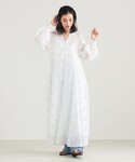 NE QUITTEZ PAS!（ヌキテパ）の「ne Quittez pas / ボイル フラワー ロングスリーブ ワンピース［手洗い可］（ワンピース・ONE SIZE）」