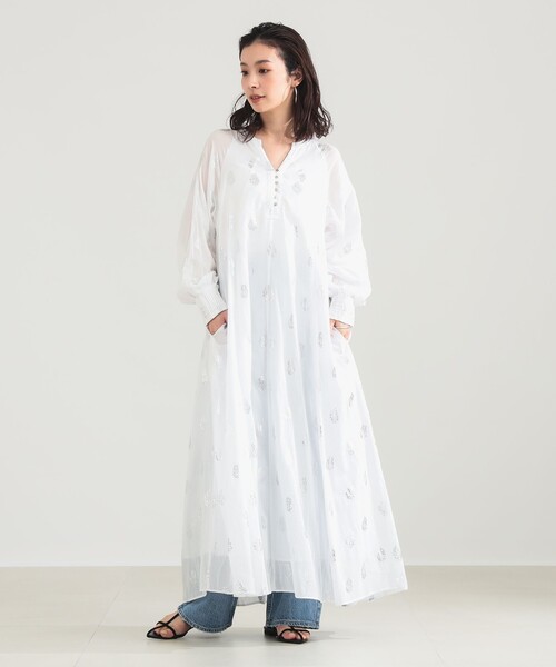 NE QUITTEZ PAS!（ヌキテパ）の「ne Quittez pas / ボイル フラワー ロングスリーブ ワンピース［手洗い可］（ワンピース・レディース・ホワイト/ブラック・ONE SIZE）」の18枚目の写真