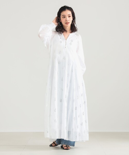 ne Quittez pas / ボイル フラワー ロングスリーブ ワンピース［手洗い