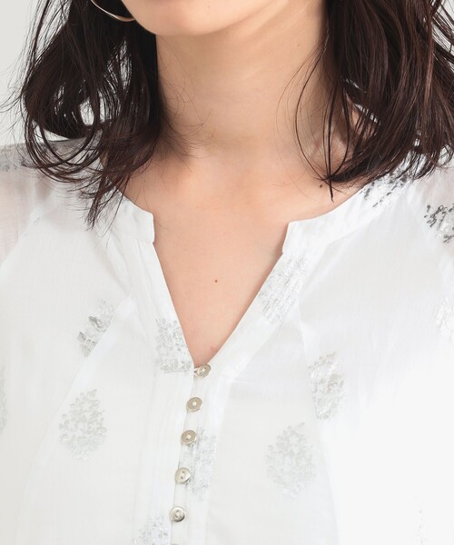 NE QUITTEZ PAS!（ヌキテパ）の「ne Quittez pas / ボイル フラワー ロングスリーブ ワンピース［手洗い可］（ワンピース・レディース・ホワイト/ブラック・ONE SIZE）」の4枚目の写真