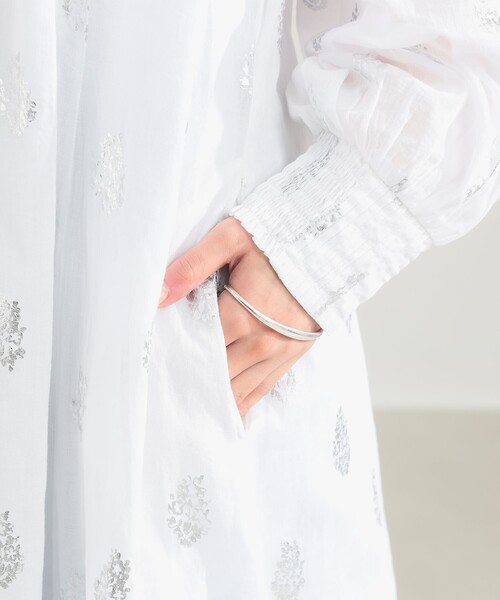 NE QUITTEZ PAS!（ヌキテパ）の「ne Quittez pas / ボイル フラワー ロングスリーブ ワンピース［手洗い可］（ワンピース・レディース・ホワイト/ブラック・ONE SIZE）」の5枚目の写真