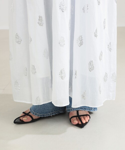 NE QUITTEZ PAS!（ヌキテパ）の「ne Quittez pas / ボイル フラワー ロングスリーブ ワンピース［手洗い可］（ワンピース・レディース・ホワイト/ブラック・ONE SIZE）」の6枚目の写真