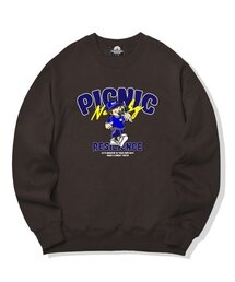 PICNIC BOY GRAPHIC クルーネック - ブラウン