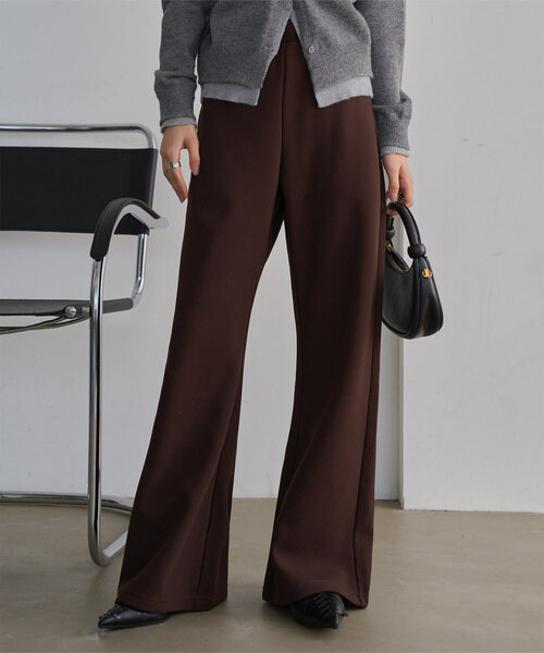 KOBE LETTUCE（コウベレタス）の「低身長/高身長サイズあり　[ 裏起毛 ] 裏フリース暖か錯覚美脚カーブパンツ（その他パンツ・レディース・アイボリー/ブラック/ブラウン/チャコール・L/M/M-Short/TM/PM）」の4枚目の写真