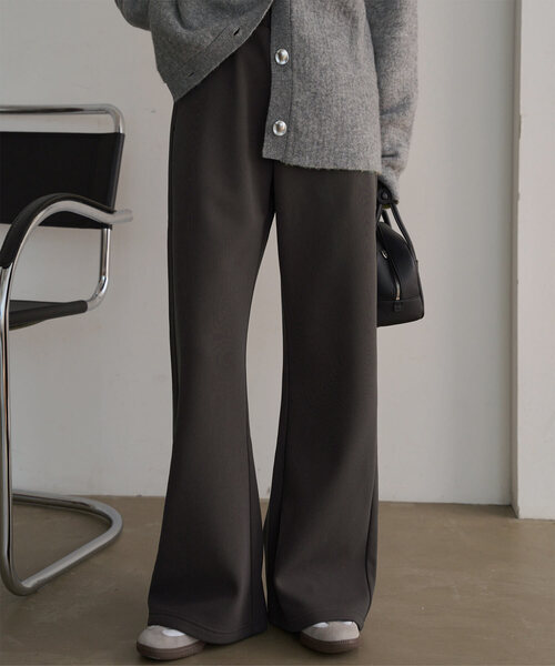 KOBE LETTUCE（コウベレタス）の「低身長/高身長サイズあり　[ 裏起毛 ] 裏フリース暖か錯覚美脚カーブパンツ（その他パンツ・レディース・アイボリー/ブラック/ブラウン/チャコール・L/M/M-Short/TM/PM）」の3枚目の写真