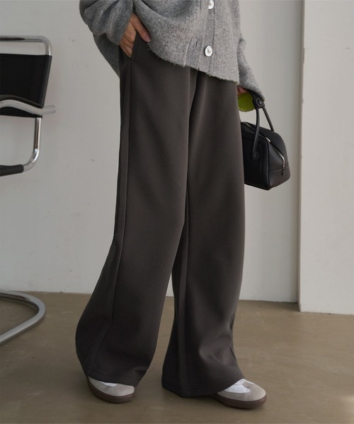 KOBE LETTUCE（コウベレタス）の「低身長/高身長サイズあり　[ 裏起毛 ] 裏フリース暖か錯覚美脚カーブパンツ（その他パンツ・レディース・アイボリー/ブラック/ブラウン/チャコール・L/M/M-Short/TM/PM）」の8枚目の写真