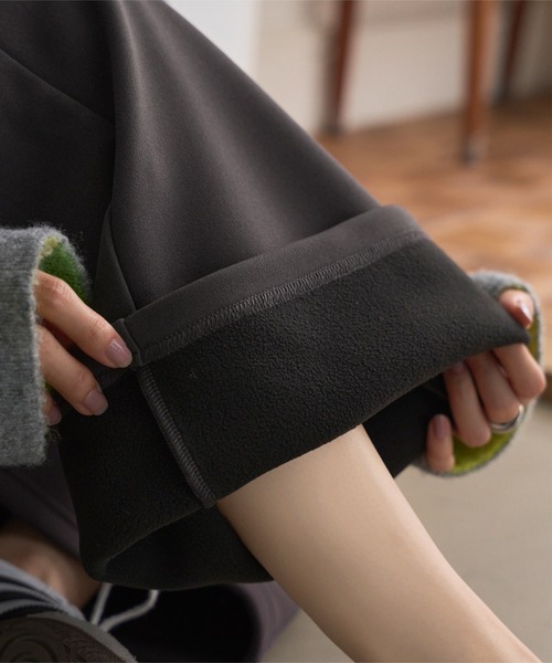 KOBE LETTUCE（コウベレタス）の「低身長/高身長サイズあり　[ 裏起毛 ] 裏フリース暖か錯覚美脚カーブパンツ（その他パンツ・レディース・アイボリー/ブラック/ブラウン/チャコール・L/M/M-Short/TM/PM）」の9枚目の写真