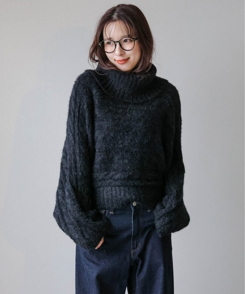 AMELY（エミリー）の「2WAYケーブル編みニット（ニット/セーター・レディース・ベージュ/レッド/ライトグレー/ブラック・フリー）」の16枚目の写真