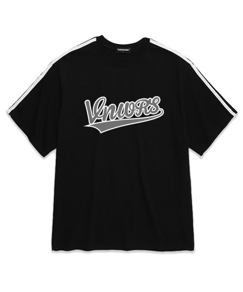 VANNWORKS(バンワークス)の「袖テープテイルロゴ 半袖Tシャツ (VS0057) ブラック/グレー(Tシャツ/カットソー・レディース・その他・LARGE/MEDIUM/X-LARGE)」の1枚目の写真