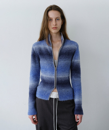 GRADATION ZIP-UP KNIT - BLUE