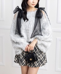 clear | 肩チュールリボンニットトップス[着回し力抜群 ガーリー]≪AW新作≫(ニット/セーター)