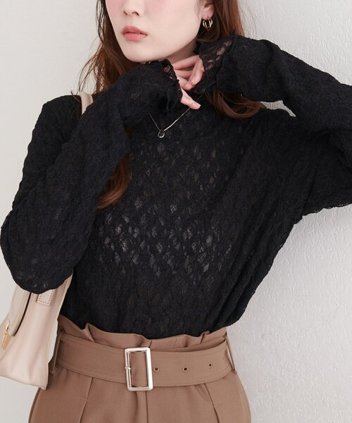 natural couture（ナチュラルクチュール）の「リバーシブルタートルトップス（Tシャツ/カットソー・レディース・アイボリー/ブラック/チャコールグレー/ミント/ピンク・FREE）」の2枚目の写真