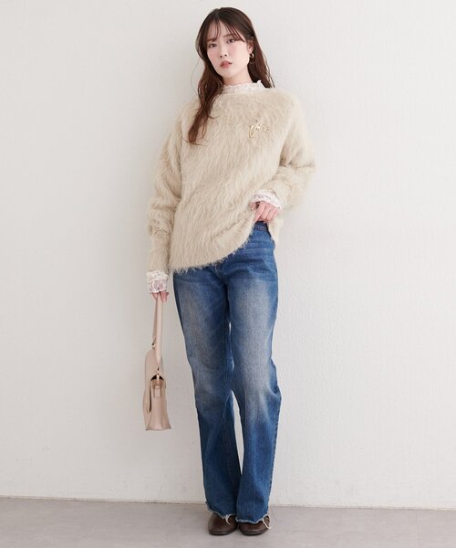 natural couture（ナチュラルクチュール）の「リバーシブルタートルトップス（Tシャツ/カットソー・レディース・アイボリー/ブラック/チャコールグレー/ミント/ピンク・FREE）」の6枚目の写真