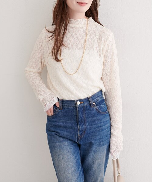 natural couture（ナチュラルクチュール）の「リバーシブルタートルトップス（Tシャツ/カットソー・レディース・アイボリー/ブラック/チャコールグレー/ミント/ピンク・FREE）」の10枚目の写真