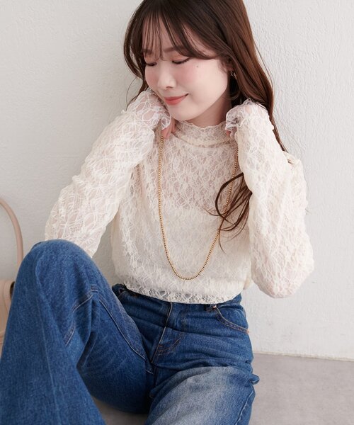 natural couture（ナチュラルクチュール）の「リバーシブルタートルトップス（Tシャツ/カットソー・レディース・アイボリー/ブラック/チャコールグレー/ミント/ピンク・FREE）」の12枚目の写真