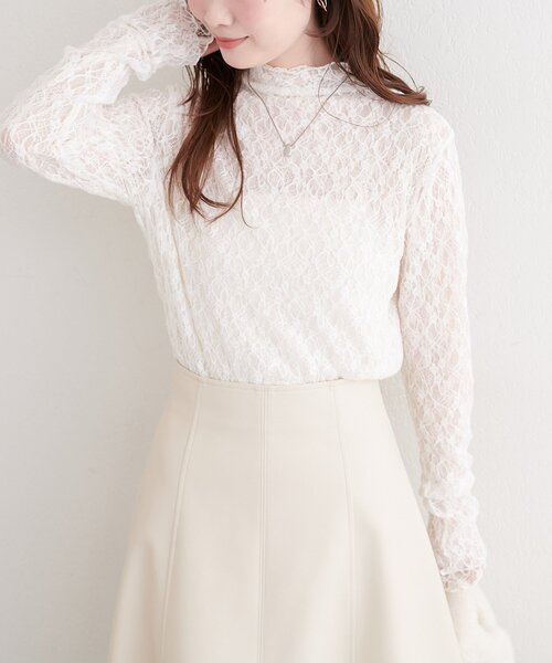 natural couture（ナチュラルクチュール）の「リバーシブルタートルトップス（Tシャツ/カットソー・レディース・アイボリー/ブラック/チャコールグレー/ミント/ピンク・FREE）」の17枚目の写真