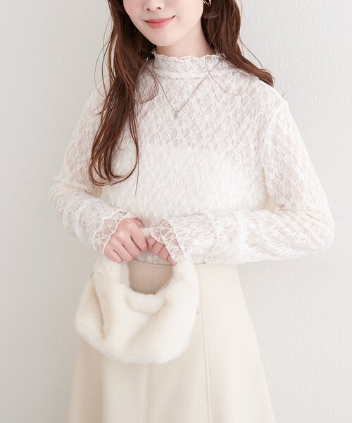 natural couture（ナチュラルクチュール）の「リバーシブルタートルトップス（Tシャツ/カットソー・レディース・アイボリー/ブラック/チャコールグレー/ミント/ピンク・FREE）」の18枚目の写真