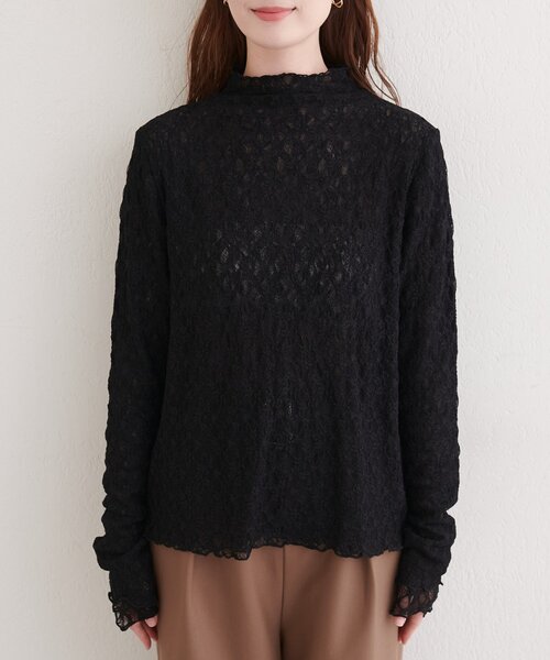 natural couture（ナチュラルクチュール）の「リバーシブルタートルトップス（Tシャツ/カットソー・レディース・アイボリー/ブラック/チャコールグレー/ミント/ピンク・FREE）」の6枚目の写真