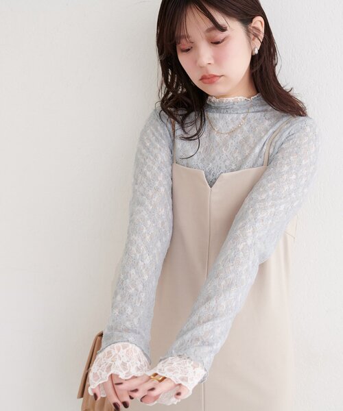 natural couture（ナチュラルクチュール）の「リバーシブルタートルトップス（Tシャツ/カットソー・レディース・アイボリー/ブラック/チャコールグレー/ミント/ピンク・FREE）」の14枚目の写真