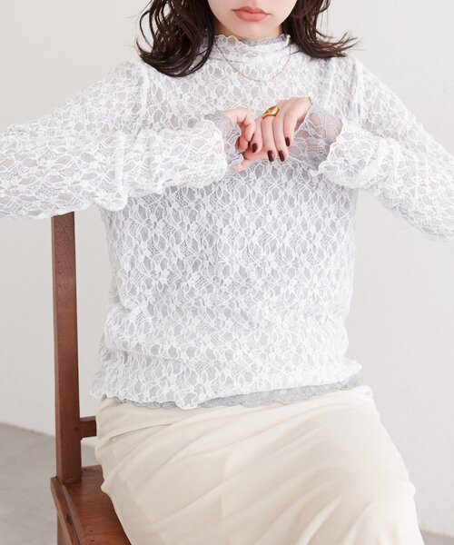 natural couture（ナチュラルクチュール）の「リバーシブルタートルトップス（Tシャツ/カットソー・レディース・アイボリー/ブラック/チャコールグレー/ミント/ピンク・FREE）」の20枚目の写真