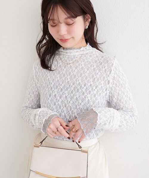 natural couture（ナチュラルクチュール）の「リバーシブルタートルトップス（Tシャツ/カットソー・レディース・アイボリー/ブラック/チャコールグレー/ミント/ピンク・FREE）」の21枚目の写真