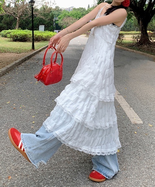 LAC-VERT(ラック・ヴェール)の「キャミソールワンピース(ワンピース・レディース・ホワイト・FREE)」の1枚目の写真