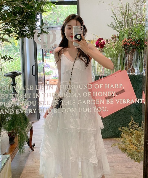 LAC-VERT(ラック・ヴェール)の「キャミソールワンピース(ワンピース・レディース・ホワイト・FREE)」の3枚目の写真