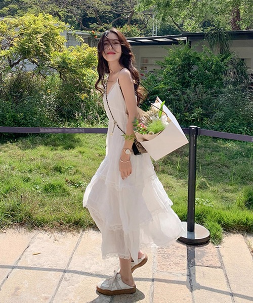 LAC-VERT(ラック・ヴェール)の「キャミソールワンピース(ワンピース・レディース・ホワイト・FREE)」の5枚目の写真