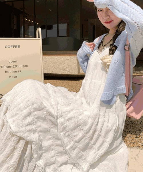 LAC-VERT(ラック・ヴェール)の「キャミソールワンピース(ワンピース・レディース・ホワイト・FREE)」の6枚目の写真