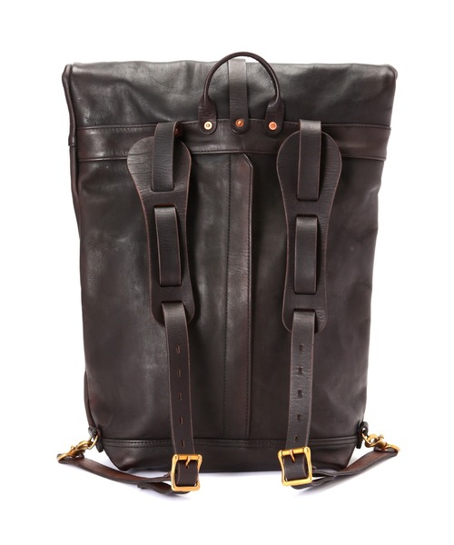 schott（ショット）の「VASCO/ヴァスコ/LEATHER ROLLTOP RUCKSACK/レザー ロールトップ ラックサック（バックパック/リュック・メンズ・ブラック・F）」の3枚目の写真