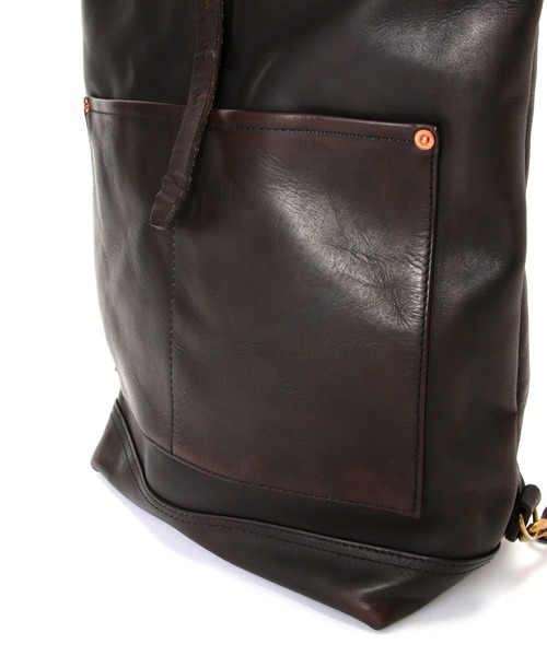 schott（ショット）の「VASCO/ヴァスコ/LEATHER ROLLTOP RUCKSACK/レザー ロールトップ ラックサック（バックパック/リュック・メンズ・ブラック・F）」の7枚目の写真
