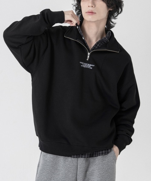 KLON（クローン）の「KLON LOOSE FIT HALF-ZIP SWEAT BLACK（スウェット・レディース・ブラック・LARGE/X-LARGE）」の2枚目の写真