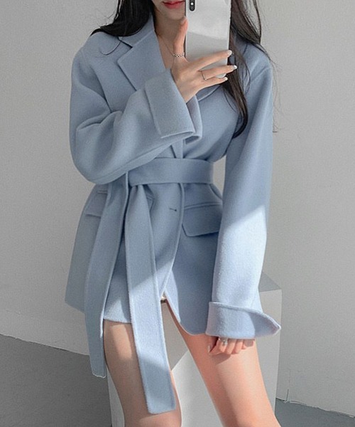 Doula Doula（ドゥーラドゥーラ）の「シングルブレストテーラードコート（チェスターコート・レディース・ブラック/ブルー/ベージュ・FREE）」の2枚目の写真