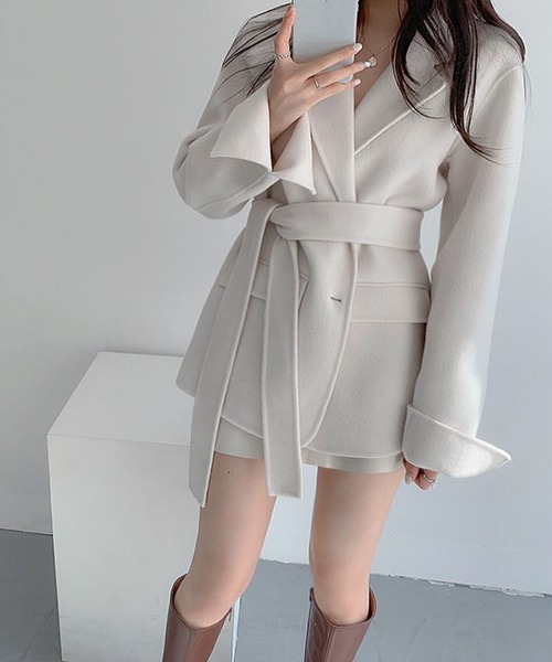 Doula Doula（ドゥーラドゥーラ）の「シングルブレストテーラードコート（チェスターコート・レディース・ブラック/ブルー/ベージュ・FREE）」の6枚目の写真