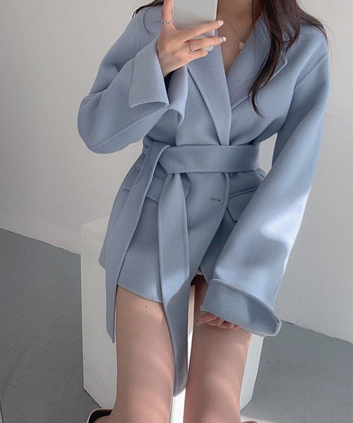 Doula Doula（ドゥーラドゥーラ）の「シングルブレストテーラードコート（チェスターコート・レディース・ブラック/ブルー/ベージュ・FREE）」の9枚目の写真