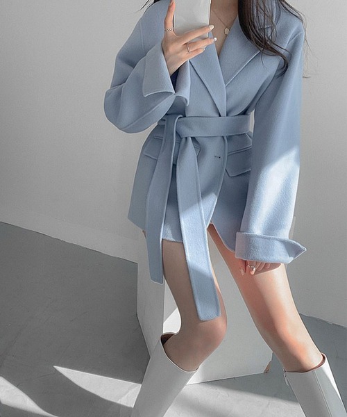 Doula Doula（ドゥーラドゥーラ）の「シングルブレストテーラードコート（チェスターコート・レディース・ブラック/ブルー/ベージュ・FREE）」の10枚目の写真