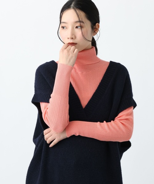 studio CLIP(スタディオクリップ)の「《natural by clip》12ゲージコットンリブタートルプルオーバー(ニット/セーター・レディース・その他1/ピンク/ライトブルー/アイボリー・FREE)」の7枚目の写真