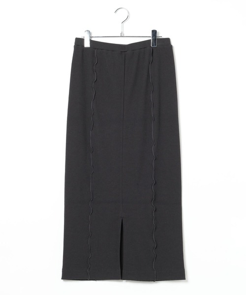 LEPSIM（レプシィム）の「【産前・産後対応】マタニティ／配色メローカットスカート　634395（マタニティウェア/グッズ・レディース・チャコールグレー/イエロー/ブラック・FREE）」の4枚目の写真