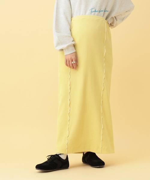 LEPSIM（レプシィム）の「【産前・産後対応】マタニティ／配色メローカットスカート　634395（マタニティウェア/グッズ・レディース・チャコールグレー/イエロー/ブラック・FREE）」の20枚目の写真