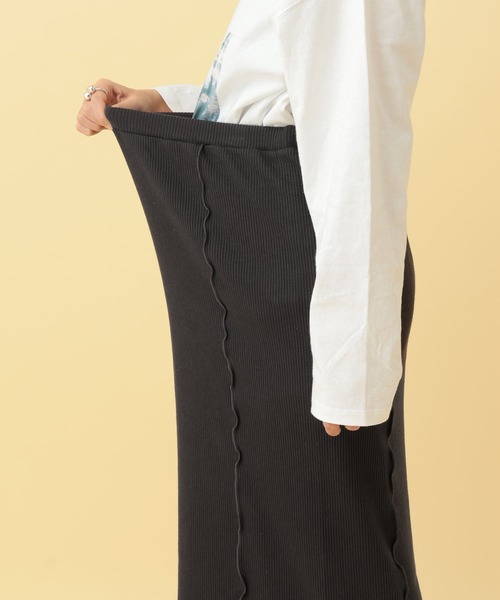 LEPSIM（レプシィム）の「【産前・産後対応】マタニティ／配色メローカットスカート　634395（マタニティウェア/グッズ・レディース・チャコールグレー/イエロー/ブラック・FREE）」の15枚目の写真