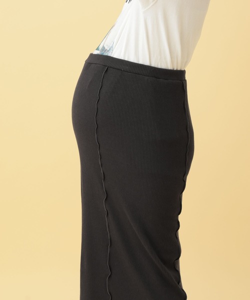 LEPSIM（レプシィム）の「【産前・産後対応】マタニティ／配色メローカットスカート　634395（マタニティウェア/グッズ・レディース・チャコールグレー/イエロー/ブラック・FREE）」の17枚目の写真